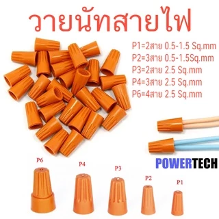100 ชิ้น วายนัท วายนัทจับสายไฟ วายนัทต่อสายไฟ Wire Nut connectors P1 P2 P3 P4 P6