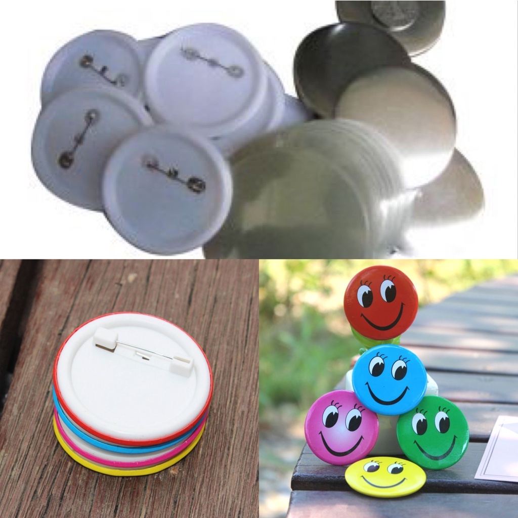 เหรียญเข็มกลัดวงกลม ขนาด 75 58 44 32mmจำนวน 1000 ชิ้น สำหรับเครื่องปั๊มเข็มกลัด หรือเครื่องทำเข็มกลัด—1000pcs