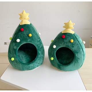 AL-280 ที่นอนแมว สุนัข หมา บ้านแมว คริสต์มาส  Christmas tree pet bed doghouse Cathouse ทรงกลม 🔥 พร้อมส่ง 🔥