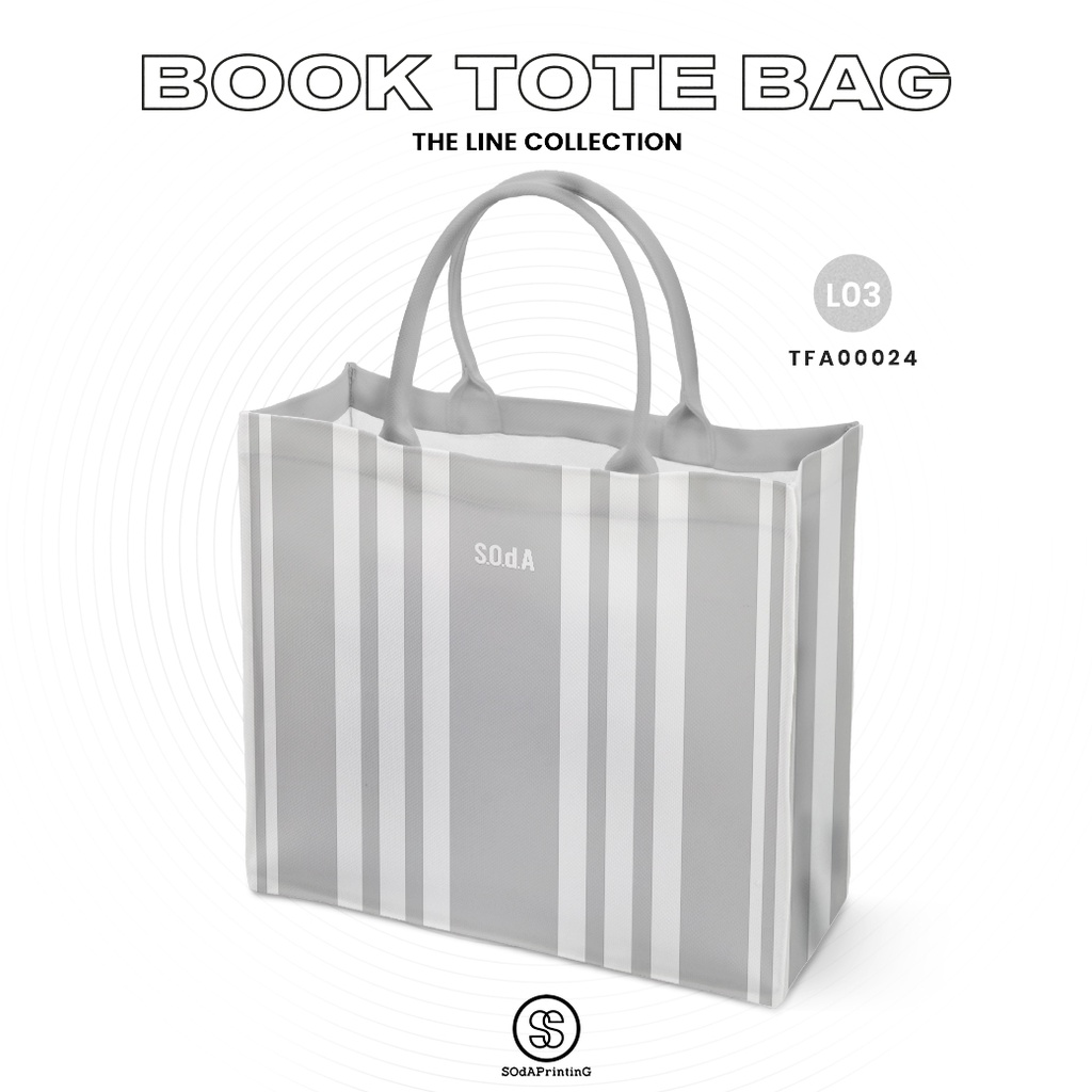 กระเป๋า Book Tote Bag The LINE Collection (Grey Color)รหัส TFA00024 #SOdAPrintinG