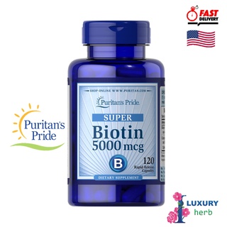 Puritans Pride Biotin 5000 mcg 120 Capsules