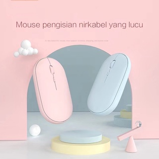 ใช้กับipadได้✅เมาส์พาสเทล ⚡️เมาส์ไร้สาย 2.4g ไร้เสียง แบตในตัว มีบลูทูธ เม้าส์ macaron สีสวย Wireless bluetooth mouse m5