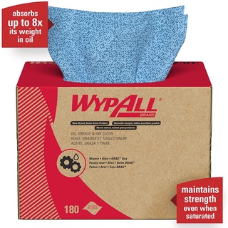 WYPALL กระดาษไวเปอร์เกรดพิเศษเช็ดงานละเอียด ขนาด 30.7 x 42.6 cm  สีฟ้า (บรรจุ180แผ่น/กล่อง)