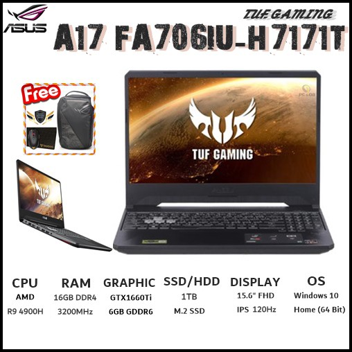 Notebook ASUS TUF Gaming A17 FA706IU-H7171T (BLACK)