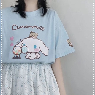 ✦เสื้อท็อป ลายสุนัข Cinnamon✦เสื้อยืดคอกลม แขนสั้น พิมพ์ลายสุนัข Cinnamon น่ารัก เข้ากับทุกการแต่งกาย สไตล์ญี่ปุ่น สําหรับผู้หญิง