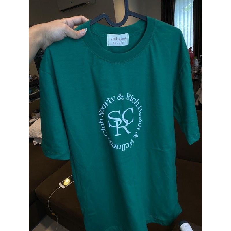 [New] เสื้อยืด Oversize สกรีนลาย SRC Sporty & Rich Health & Wellness Club พร้อมส่ง สีเขียว และ ขาว