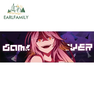 Earlfamily สติกเกอร์ไวนิล ลาย No Game No Life Zero Jibril ขนาด 13 ซม. x 4.3 ซม. สําหรับติดตกแต่งรถยนต์ รถจักรยานยนต์ ตู้เย็น