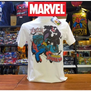 เสื้อยืดMarvel_ลิขสิทธิ์แท้ลายVenom/SpiderManสีขาว(mvx-096)