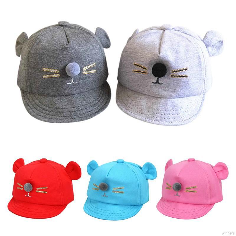 หมวกแก็ปสำหรับเด็ก น่ารัก ลายแมว ผ้าฝ้าย