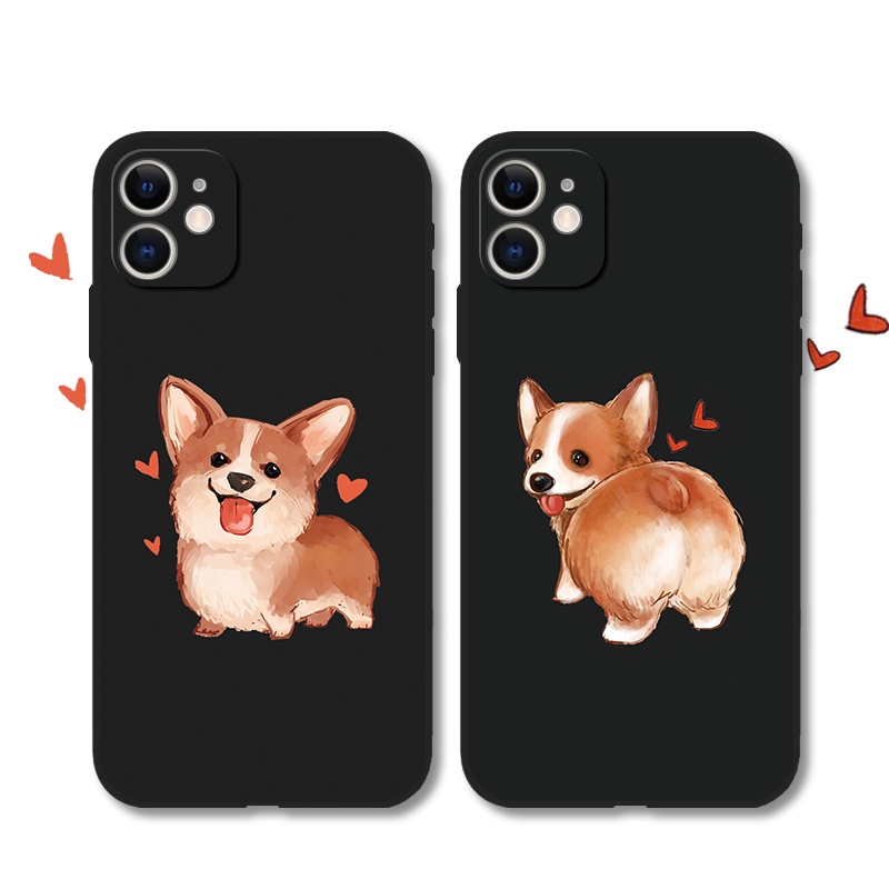 เคสซิลิโคนนิ่ม ลายคอร์กี้น่ารัก สําหรับ Iphone 14 15 Pro 6s 7 8 Plus XR 12 mini 13 Pro Xs Max se2 11 Pro Max