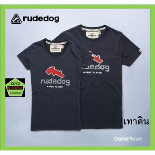 rudedog เสื้อคอกลม ชาย หญิง  รุ่น Game player สีเทาดิน