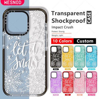 แฟชั่นใสแข็งกันกระแทกไอโฟนCasetify เคสโทรศัพท์มือถือ ลายเกล็ดหิมะ สีขาว สําหรับ For iPhone 13 Mini X Xs Max 11 12 Pro Max 7 8 Plus Xrนิ่มซิลิโคนใส TPU ยี่ห้อบางปกป้องฝาปิดคุณภาพสูง