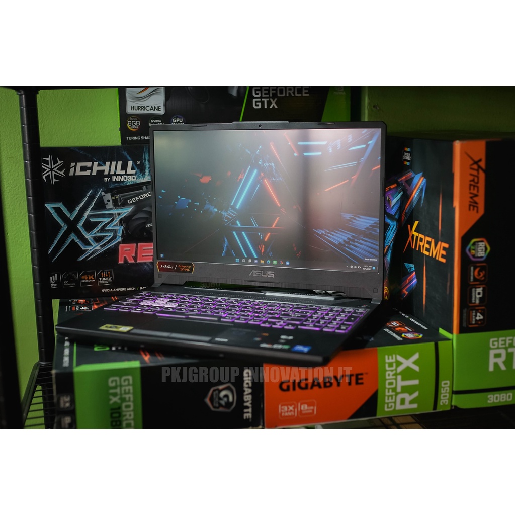 โน๊ตบุ๊คเล่นเกมมือสอง Asus TUF FX506HE-HN003T i5-11400H RAM 8 GB RTX 3050 Ti 15.6" FullHD 144hz IPS