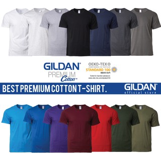 Gildan เสื้อยืดคอกลม ผ้าฝ้าย พรีเมี่ยม ใส่สบาย พรีเมี่ยม สําหรับผู้ชาย และผู้หญิง 76000