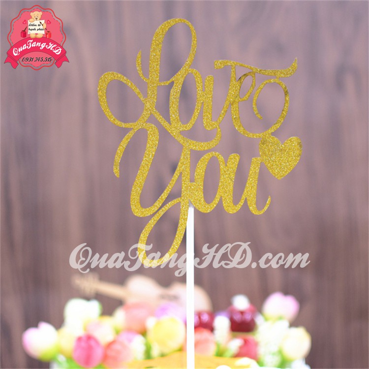 Combo of 5 LOVE YOU Letter Topper สําหรับตกแต่งเค้ก