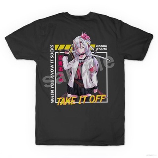 เสื้อยืดโอเวอร์ไซส์Hololive - Nakiri Ayame เสื้อยืดลําลองแฟชั่นแขนสั้นทรงหลวมคุณภาพสูงไซส์ S-4Xl
S-3XL