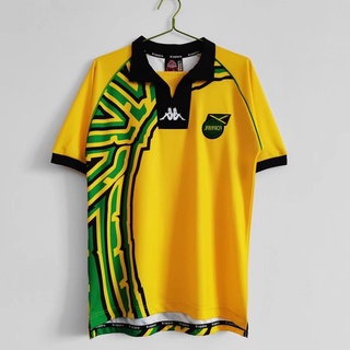 เสื้อกีฬาแขนสั้น ลายทีมชาติฟุตบอล Jamaica 1998 season ชุดเหย้า คุณภาพสูง AAA