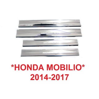 ชายบันไดประตู สคัพเพลท HONDA MOBILIO 2014-2017 คิ้วกันรอย ฮอนด้า โมบิลิโอ้ โมบิลิโอ กันรอยประตู บันได ชายบันได กันรอย