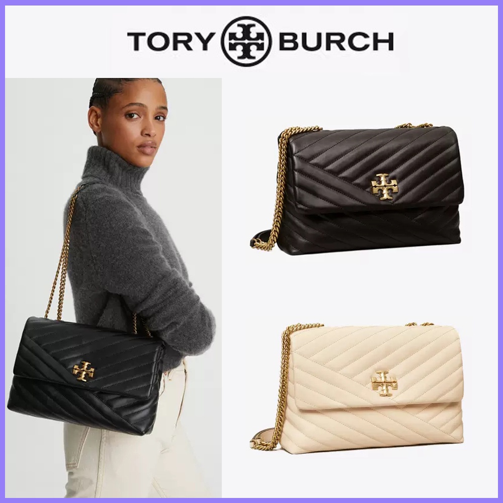 กระเป๋า Tory Burch แท้ หนังแกะ KIRA กระเป๋าสะพายข้างโซ่ crossbody bag