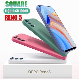 (พร้อมส่งในไทย)เคสTPU​นิ่ม​สีพาสเทลคลุมกล้องOPPO Reno5 5G/Reno5 4G