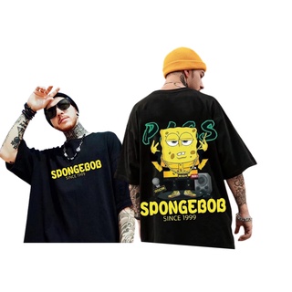 เสื้อยืดท็อป JUMBO BIG SIZE BIG SPONGEBOB พรีเมี่ยม สีดํา สีขาว ไซซ์ S M L XL 2XL 3XL 4XL 5XL 6XL 6XL