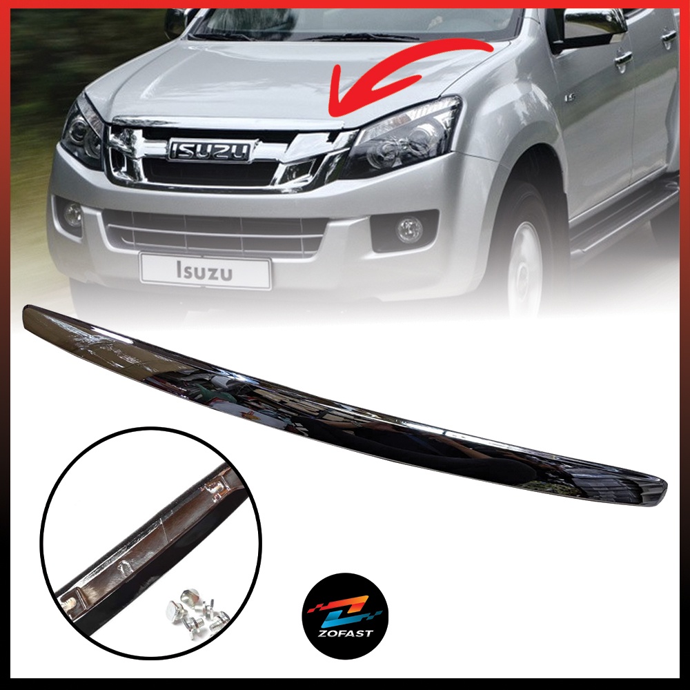 คิ้วฝากระโปรงหน้า ชุบโครเมี่ยม D-Max Mu-X พร้อมน๊อต ดีแม็ก ปี 2012 2013 2014 2015 คิ้วฝาหน้า อีซูซุ ออนิว