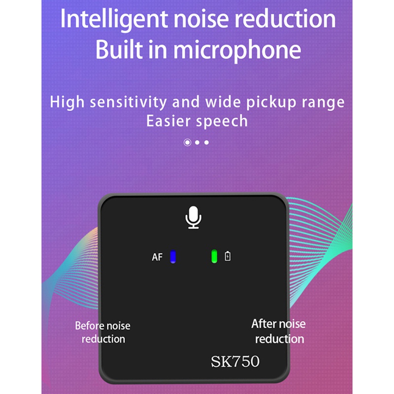 SK750 Wireless Lavalier Microphone System for Smartphone Laptop DSLR ...