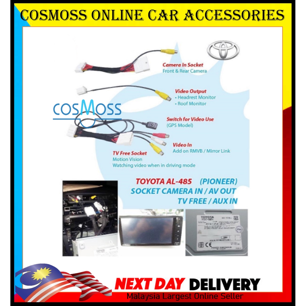 ซ็อกเก็ต OEM TV ฟรี ByPass By Pass Camera IN / AV OUT / AUX In-Toyota (Pioneer)