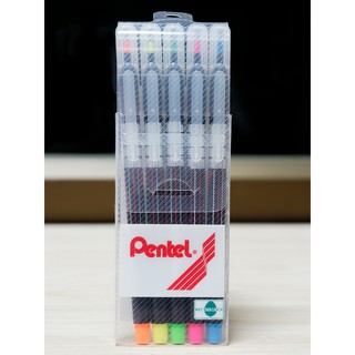 Set 5สี ปากกาเน้นข้อความเพนเทล Pentel highlighter S512-5E