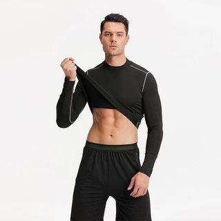 พร้องส่ง เสื้อรัดกล้ามเนื้อแขนยาวผู้ชาย ผ้าdryfit แห้งเร็ว กระชับกล้ามเนื้อ ใส่ออกกำลังกาย/ว่ายน้ำ