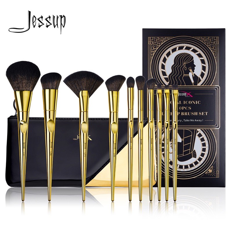 เซ็ตแปรงแต่งหน้า 10 ชิ้น Jessup Royal Iconic 10Pcs Makeup Brush Set T317