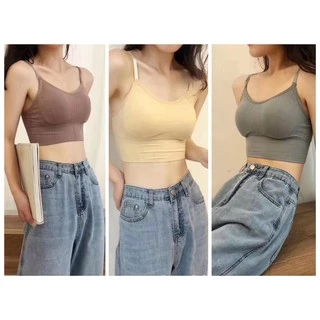 บรา สายเดี่ยว หลังเต็ม ครึ่งตัว สปอร์ตบรา เสริมฟองน้ำ ปรับสายได้ ผ้านุ่ม ระบายอากาศ เกรดพรีเมี่ยม