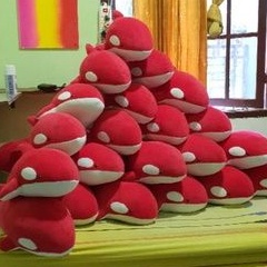 MERAH ตุ๊กตาผ้ากํามะหยี่ Orca Skadi Arknights สีแดง / Skadi Whale / นุ่ม น่ารัก ใหญ่ น่ารัก จัมโบ้ ข
