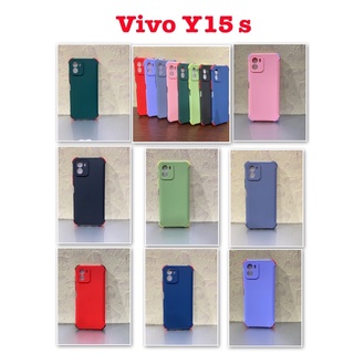 Vivo Y15s รุ่น​ใหม่ล่าสุด✨พร้​อมส่งใน🇹🇭✨เคสTPUนิ่มสีพื้นปุ่มสี For Vivo Y15s