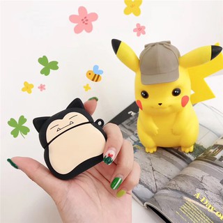 for AirPods 1 2 3 Pro case Cute Pokemon Snorlax Soft Silicone airpods cover