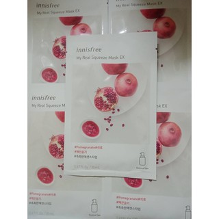 innisfree My real squeeze mask EX(20ml) อินนิสฟรี มาส์กหน้า  ทับทิม(1 แผ่น)