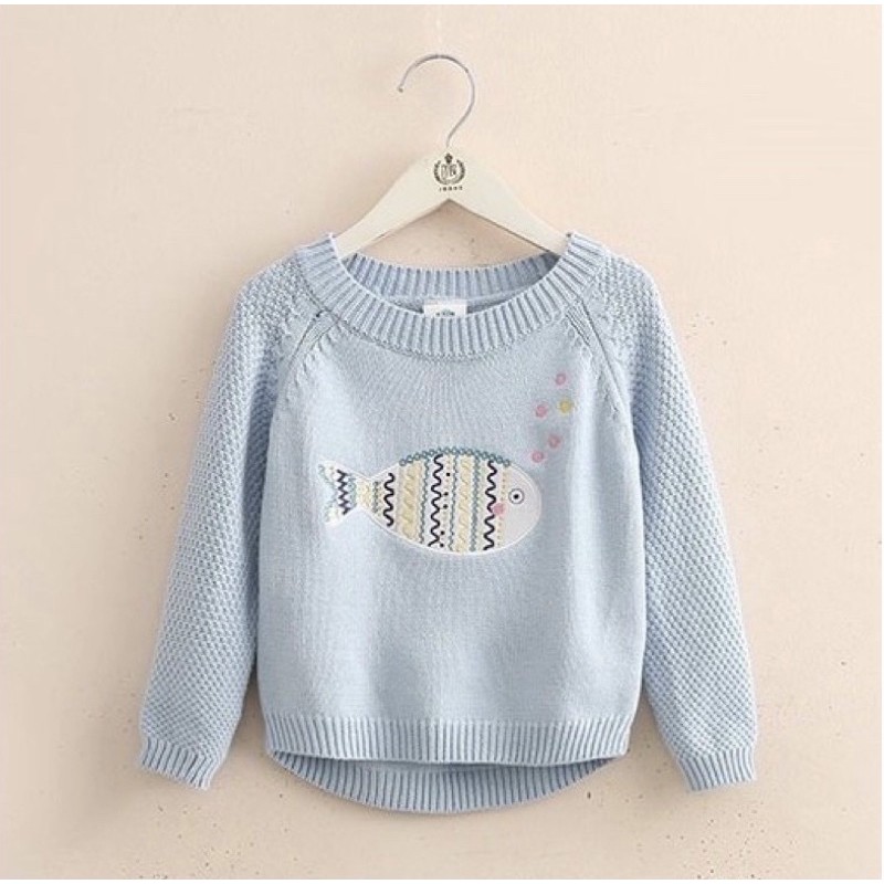 เสื้อสเวตเตอร์ปักลายคุณภาพสูงสําหรับเด็กผู้หญิง 14-21 กก. ยี่ห้อ Baby&Kids Element 2020