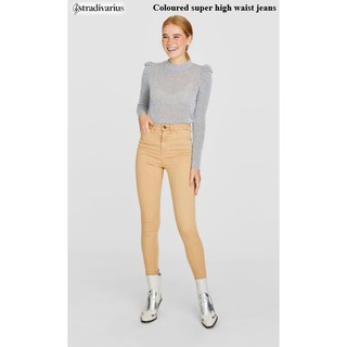 Coloured super high waist jeans