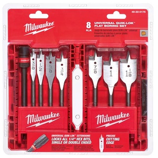 ชุดดอกใบพาย Milwaukee 8 pc Flat Boring Bit Set