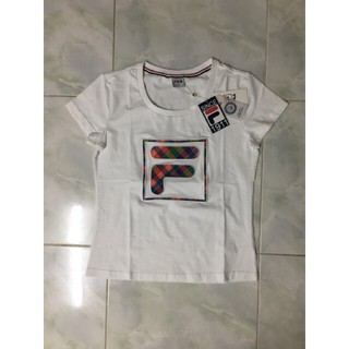 เสื้อ Fila S คอกลม Super fine streteh cotton มือ 1 ผู้หญิง แท้ 💯%