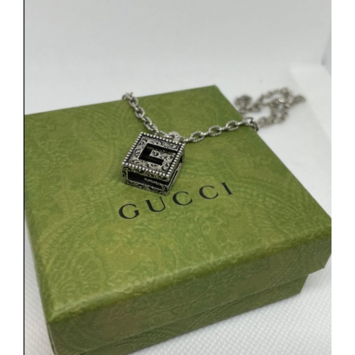 ของแท้ 100% 🛍 สร้อยคอ Gucci Square G Ag925