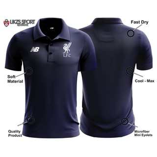เสื้อโปโลแขนสั้น ผ้าไมโครไฟเบอร์ ลายทีมฟุตบอล Liverpool Travel Jersey DX1-NB