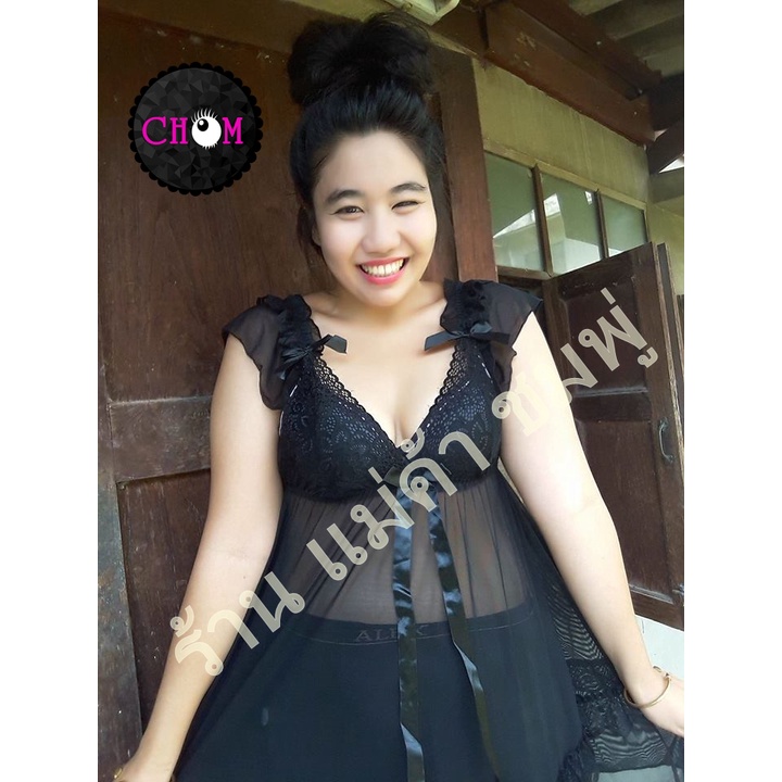 ชุดนอนไม่ได้นอน คนอ้วน❤️ไซด์ใหญ่ L-3XLอกลูกไม้ระบาย ชุดนอนสาวอวบ แซ็กซี่ #โบว์ - รูปที่ 4