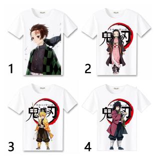 เสื้อยืดคอก ลมแขนสั้นพิมพ์ลาย demon slayer kimetsu no yaiba tanji