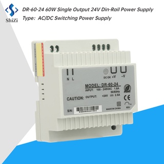 รางปีกนก พาวเวอร์ซัพพลาย เอาท์พุท Dr-60-24 60W 24V สําหรับ Din-Kereta Api Ac/Dc Bekalan