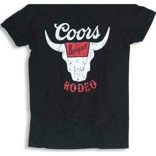 ขายดี!เสื้อยืดแขนสั้น ผ้าฝ้าย ลาย Coors Rodeo สีดํา สไตล์วินเทจ เหมาะกับของขวัญ สําหรับผู้ชาย และผู้หญิงS-5XL