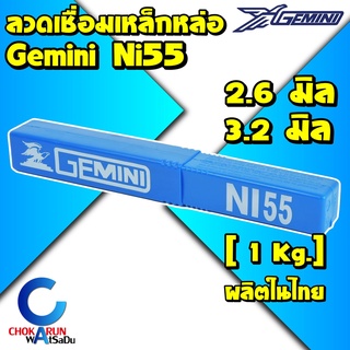 GEMINI ลวดเชื่อมเหล็กหล่อ Ni55 2.6 มิล , 3.2 มิล [บรรจุ 1กก.] เหล็กหล่อ เจมินี่ ลวดเชื่อม เชื่อม นิเกิล55