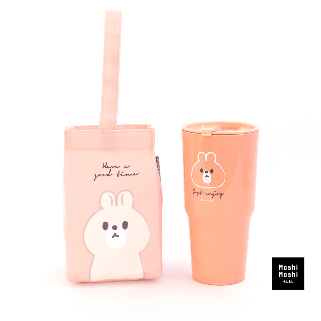 Moshi Moshi แก้วน้ำพลาสติกลายน่ารักพร้อมกระเป๋า มีฝาปิด ขนาด 750 ml. รุ่น 7100010416-0421 #6