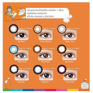 ตาโต กล่องส้ม Eb-Beun Choco Brown Moon Gray Baby Blue สีดำ สีน้ำตาล สีเทา สีฟ้า Maxim คอนแทคเลนส์ ค่าสายตา 12.00 บิ๊กอาย