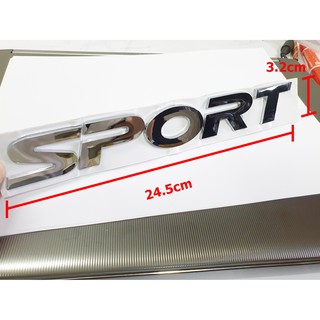 ป้ายตัวอักษรแบบแยก SPORT พลาสติกสีโครเมี่ยมขนาด 24.5x3.2cm มีเทปกาวสองหน้าด้านหลัง